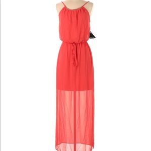 City Triangles Small Coral Pink Orange Maxi Casual Dress